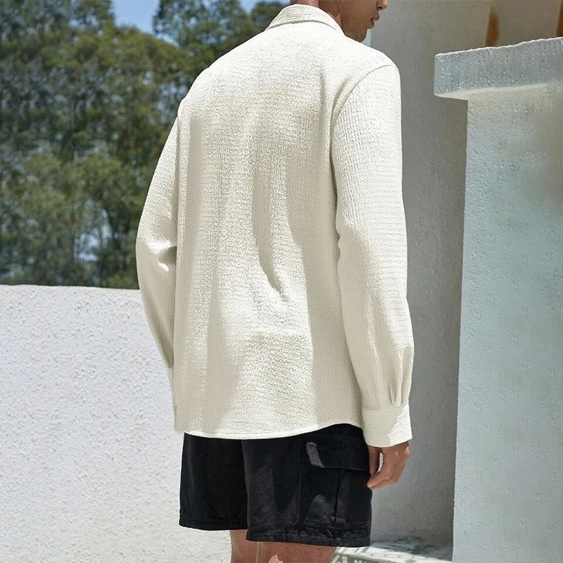 الرجال قميص طويل الأكمام الخريف الشتاء الذكور الملابس الفضفاضة حجم كبير أسود أبيض بلايز الهيب هوب قميص الموضة غير رسمي للرجال #2