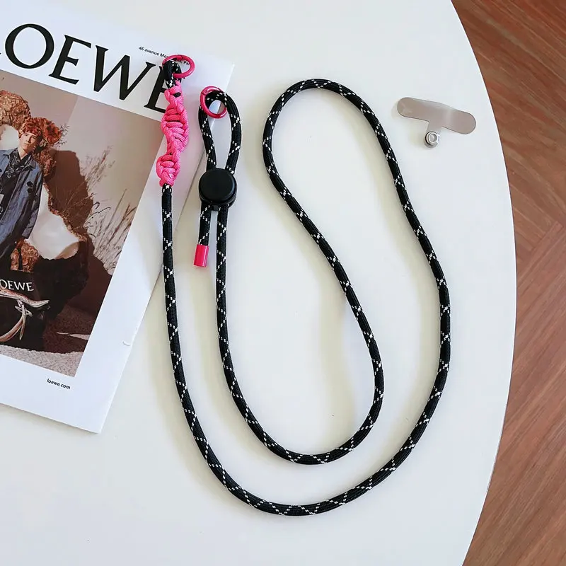 Cute Phone Lanyard Adjustable Diameter Outdoor Universal Case Crossbody Shoulder Card Neck Cord Clip Hang Anti-lost Wrist Strap