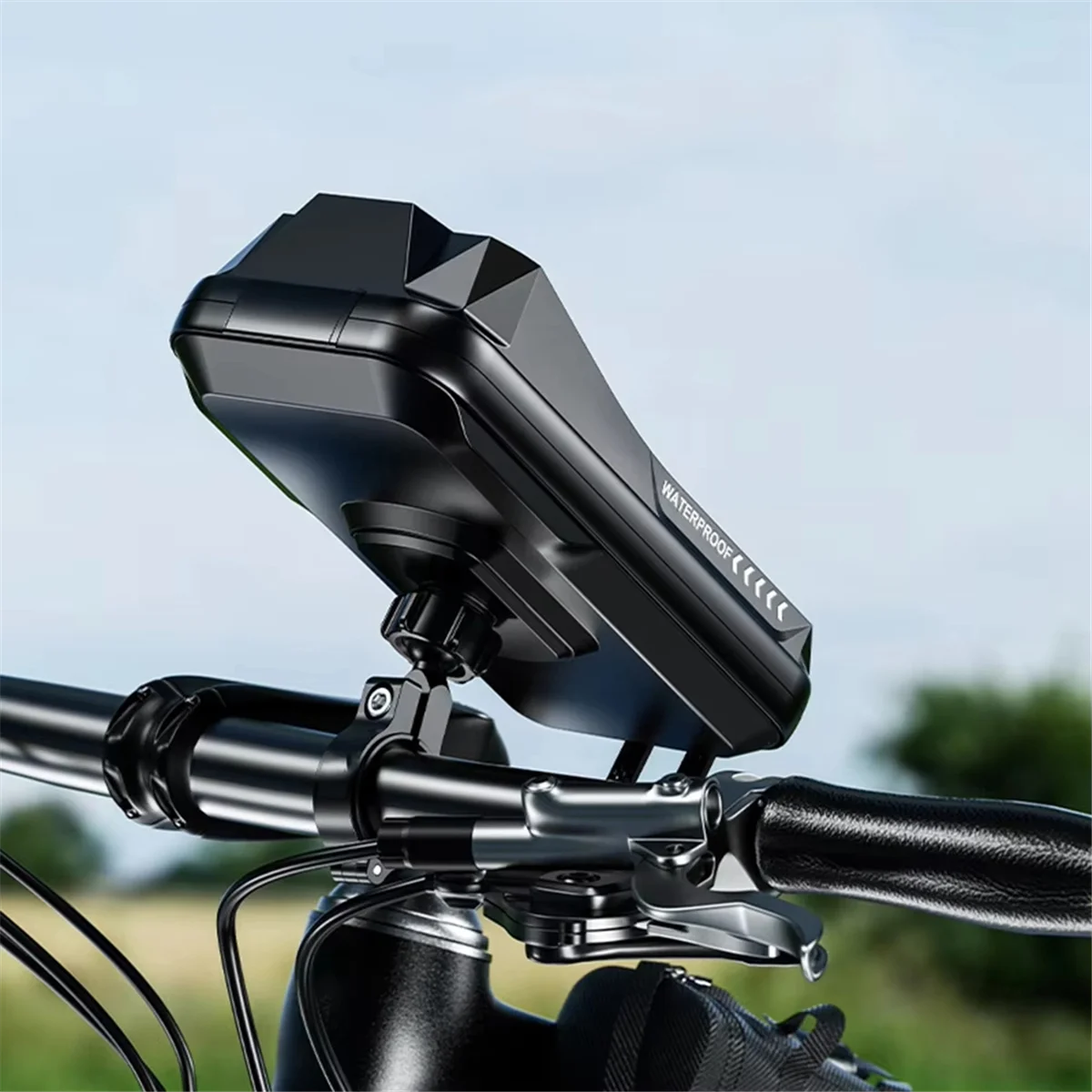 ARY-fHandlebar جراب هاتف حقيبة شاشة تعمل باللمس دراجة نارية حامل هاتف دوران 360 درجة لركوب الدراجات #6