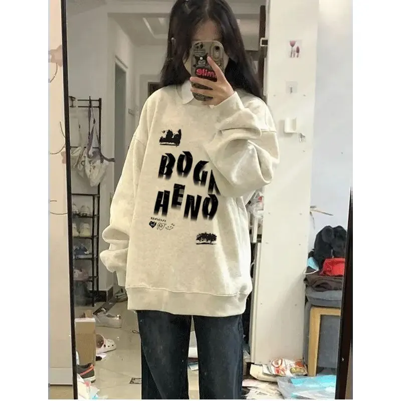 

Толстовки, женская одежда, тренд 202, осень, теплая, коричневая, бордовая, повседневная уличная одежда, однотонная, легкая, весна-осень Y2K