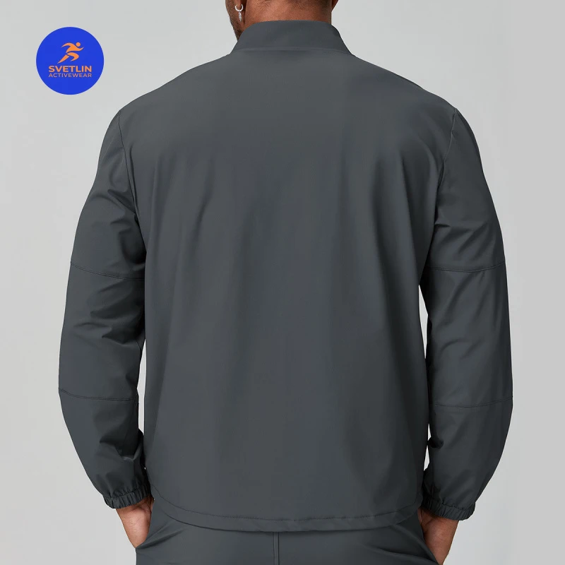 SVETLIN High Quality EU US Size Men Stand Collar Zip Long Sleeve Jacket Thin Light Outerwear for City Commute Hiking
