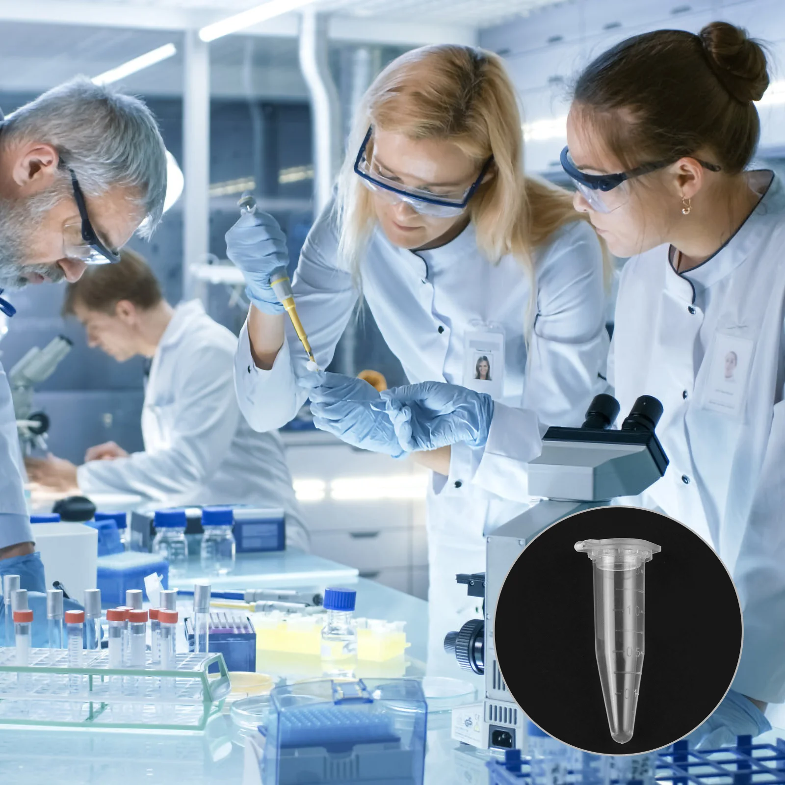 

1000pcs 1.5Ml Tubes Tubes Mini Plastic Test Tube Clear Conical Bottom Tight Lids High Speed Smooth Wall