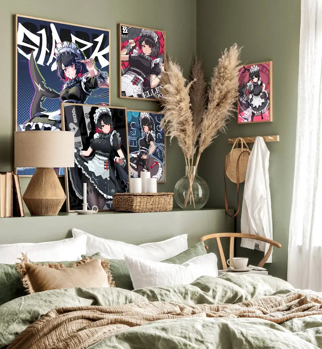 ZZZ Ellen Joe Game Zenless Zone Zero Anime Posters Sticky Decoracion Painting Wall Art White Kraft Paper Wall Decor