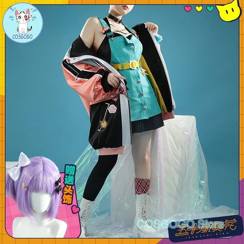 [Customized] Vtuber Nijisanji Igarashi Rika Cosplay Costume Halloween outfits Game Youtuber Clothing Women Anime Dress