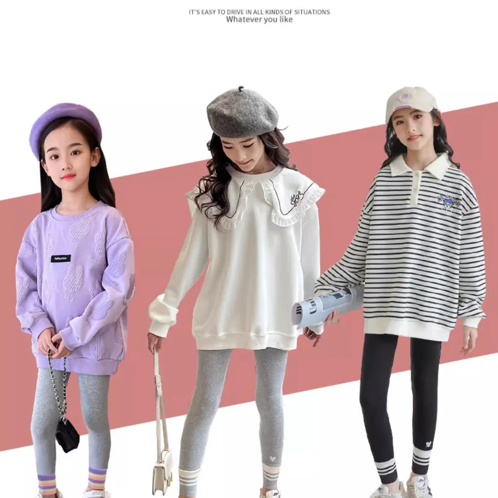 

Kawaii модные леггинсы для девочек, студенческие весенне-осенние повседневные спортивные утягивающие длинные брюки со средней талией и героями мультфильмов, детская одежда