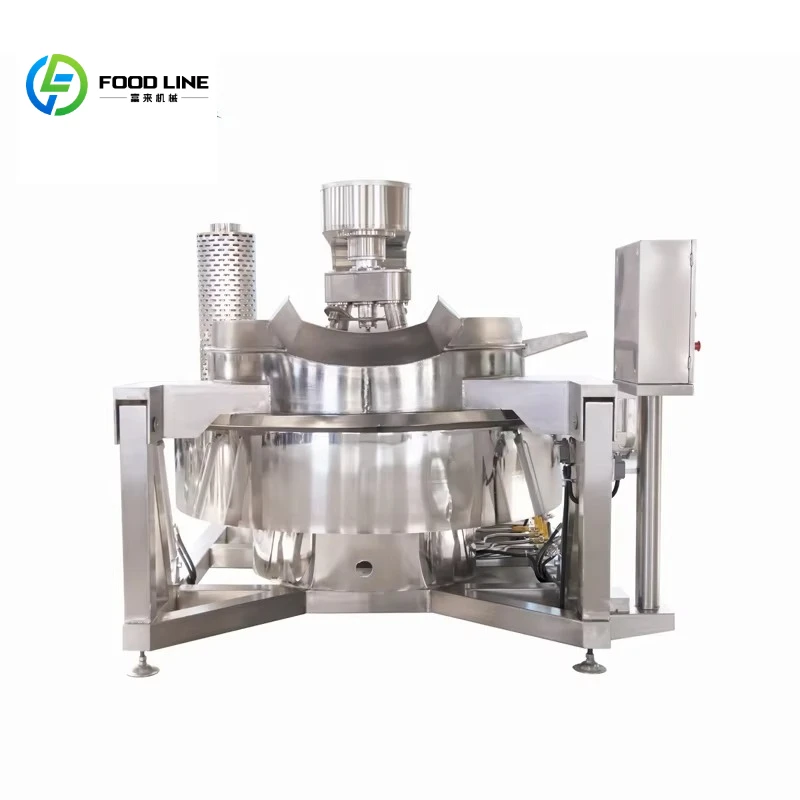 Customize Liter Tilting Boiling Pan Electric Marmita Industrial Cooking Pot Jam Halwa Sauce Mixing Cooker Cooking Mixer Machine