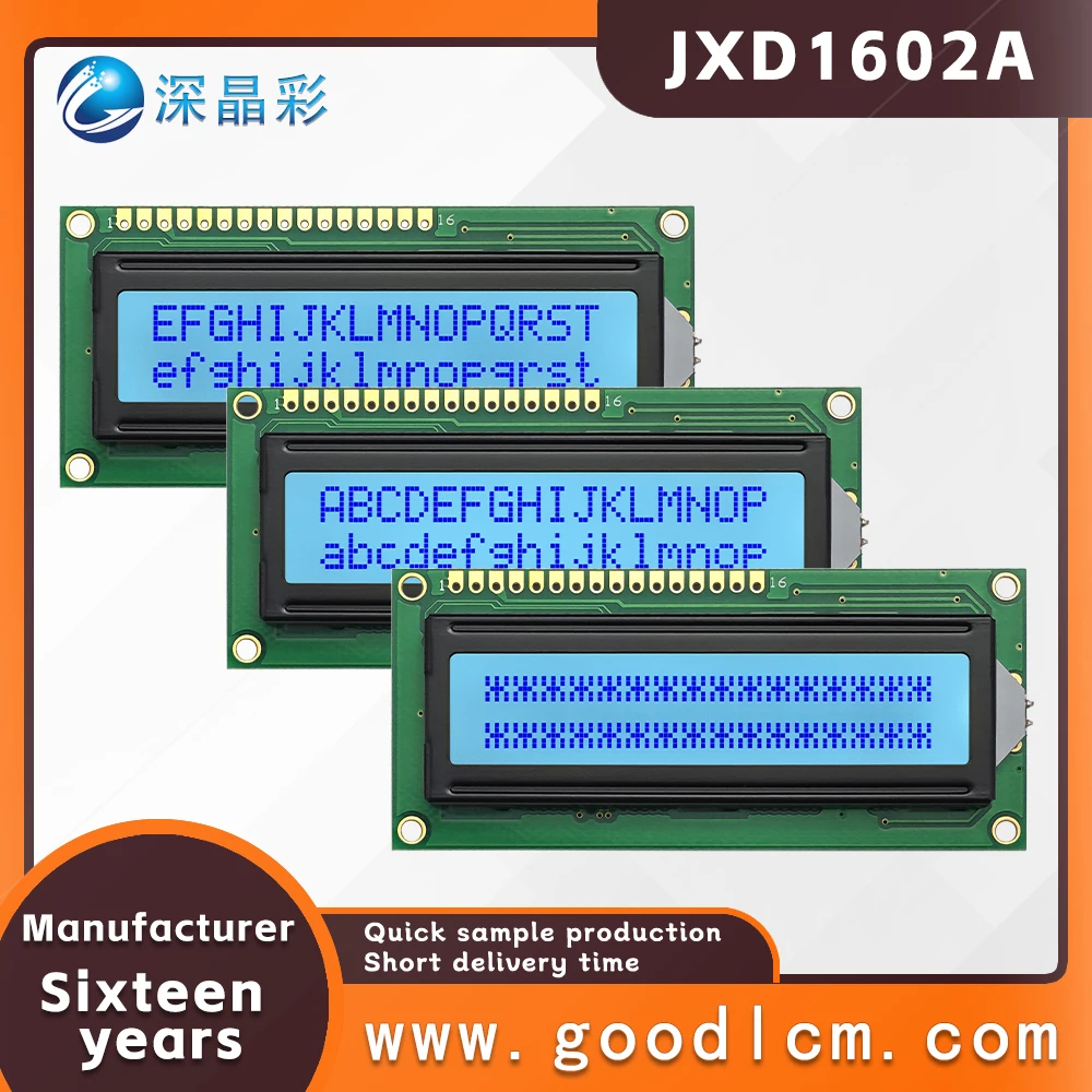 Russian language LCD screen JXD1602A STN Gray Positive 16X2 character screen high standard industrial LCM display module