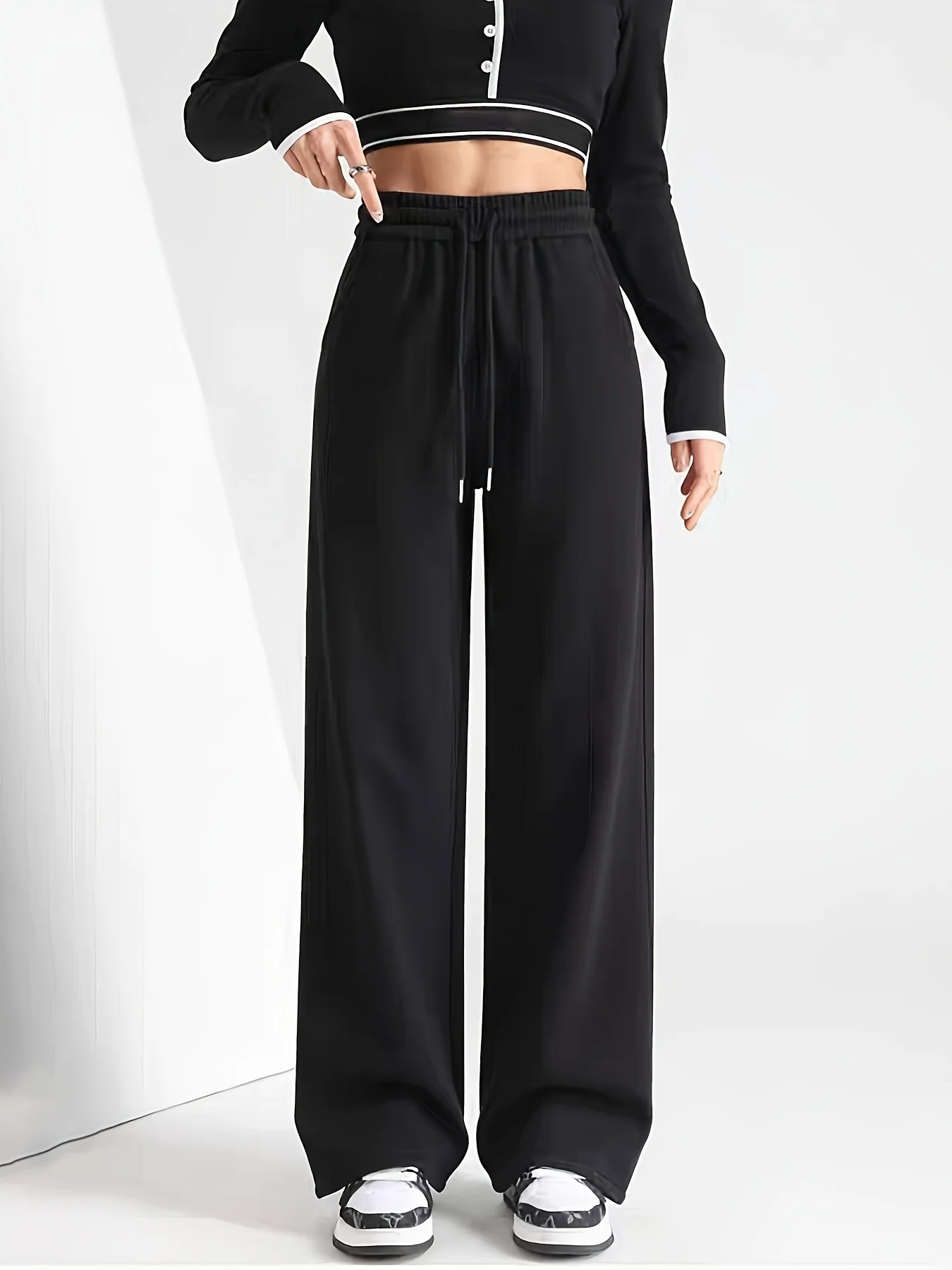 Women'S New Drawstring Jogger Pants Casual Comfortable Fiber Pants with Pockets Mid-Rise All-Season Wear