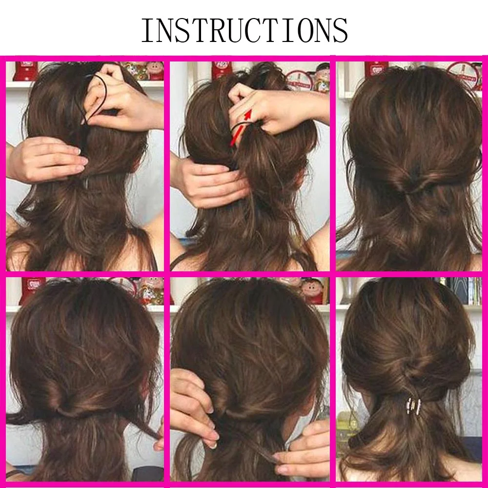 Ponytail Creator Plastic Hair Loop Styling Tools Black Topsy Pony Topsy Tail Clip Hair Braid Maker Styling Tool Accessories