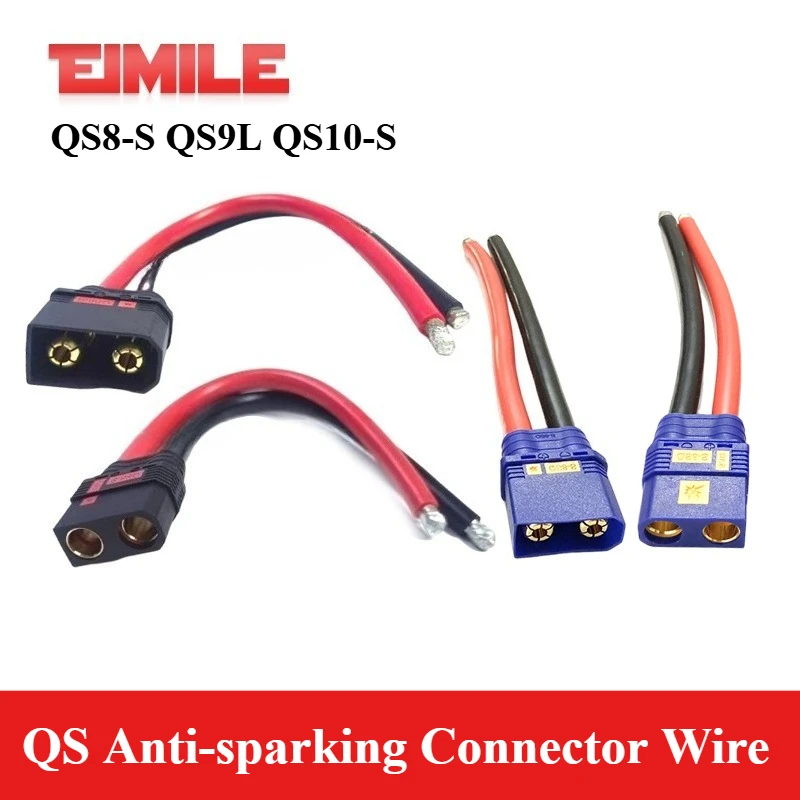 QS8-S QS9L QS10-S Anti-sparking Connector Wire Model Airplane Electric Motorcycle Battery Terminal UAV 6/8AWG Silicone Weld Line