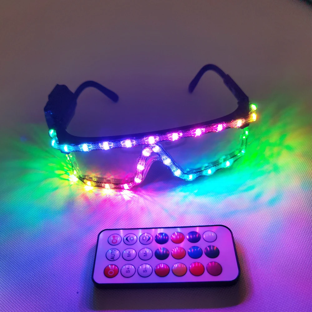 Nowe mody świąteczne okulary LED Laserowe rekwizyty sceniczne Klub nocny Super jasne okulary LED Event Party Supplies
