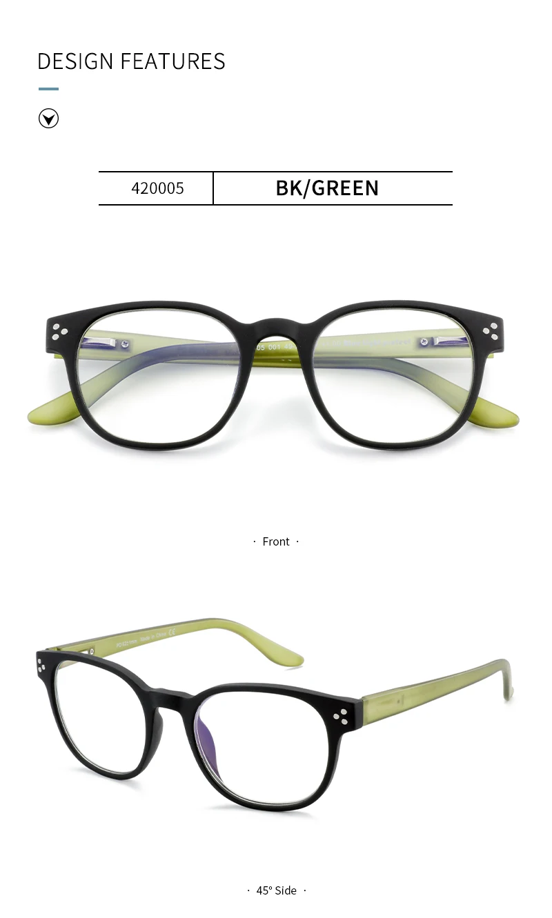 ZENOTTIC Environment Anti-Blaulicht-blockierende Lesebrille, quadratische Computerbrille für Unisex, Dioptrien von +0 bis +4,0 420 – Detail 8