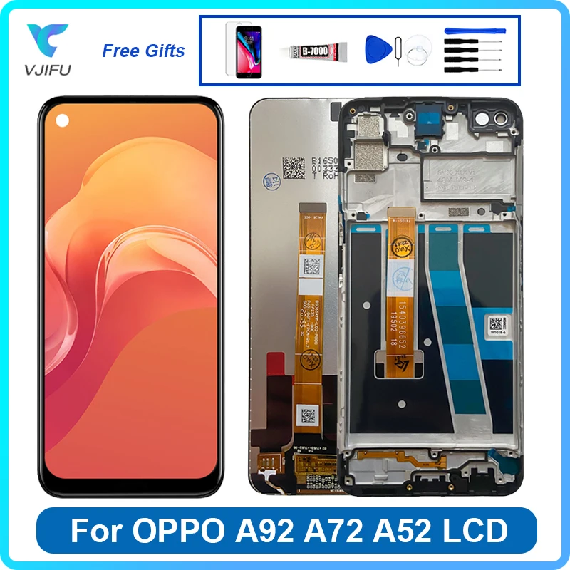 

6.5'' Display For OPPO A92 A72 4G A52 LCD Touch Screen Replacement Digitizer Assembly CPH2059 CPH2061 CPH2069 CPH2067 With Frame