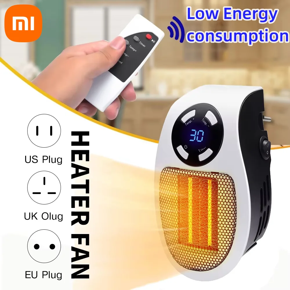 Xiaomi 500w aquecedor portátil aquecedor elétrico plug in parede sala aquecedor aparelho fogão de aquecimento mini radiador remoto mais quente