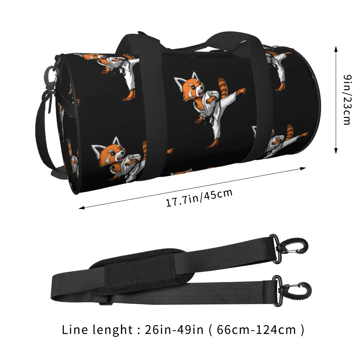 Bolsa de gimnasio de Karate de oso Panda rojo para hombres, deportes de combate, natación, bolsas deportivas grandes, bolsos de Fitness al aire