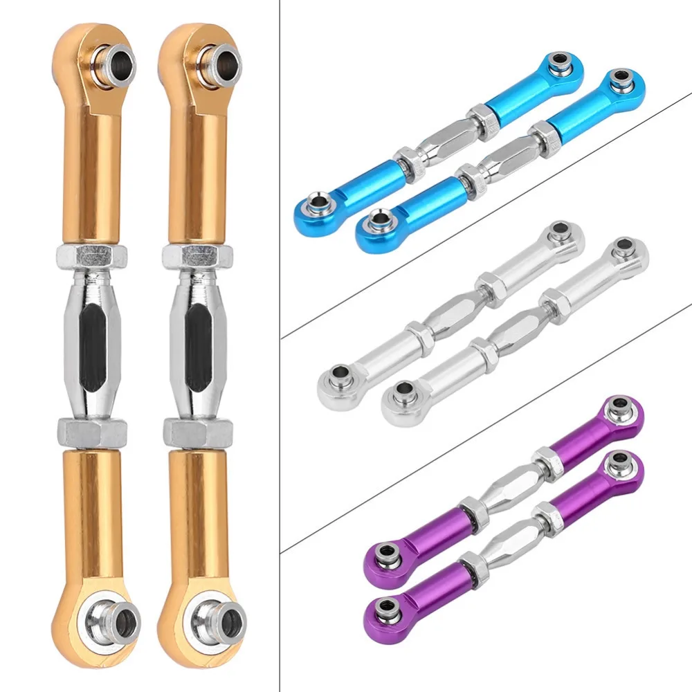 RC 2Pcs 106017 166017(06016 08042) Aluminum Steering Linkage For HSP 1/10 94108 94107 94111 94166 94188 Buggy Truck Upgrade Part