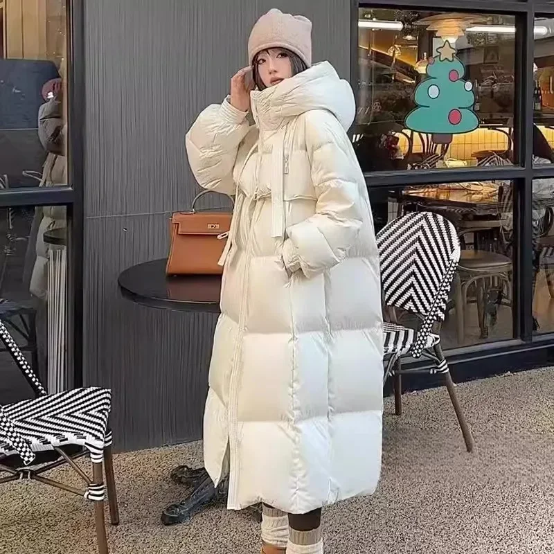 

Black Winter Coat New Women's Thick Cotton Parka Jacket Korean Oversized Loose Hooded Coats Female Casual Long Overcoat A835