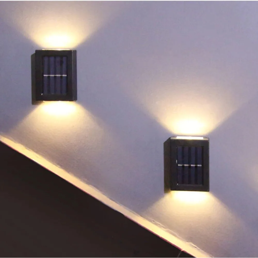 

2LED Solar Wall Lamp Waterproof Solar Outdoor Garden Lamp Lighting Automatic Sensor Solar Lamp for House Decoration
