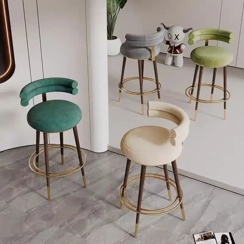 

-for Hot Sale Kitchen Solid Wood Leg Luxury Bar Chair Modern Colorful High Chairs for Counter Bar Stool Chair for Kitchen