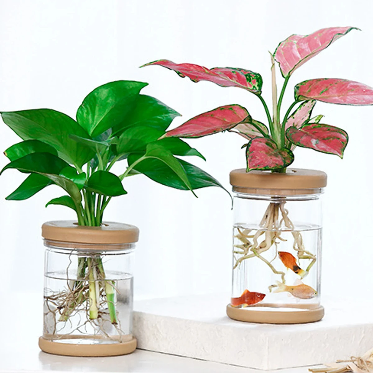 

Transparent Hydroponic Flower Pot for Artificial Flowers, Faux Flowers, Fake Flowers - Durable Imitation Glass Soilless Planting