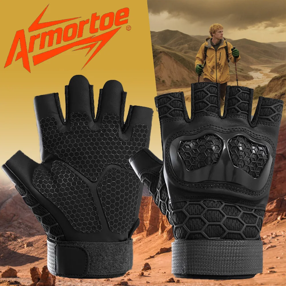 

ArmorToe Summer Riding Gloves Half Finger Anti-Slip Shock Absorption Tactical Outdoor Sports Motorcycle Protection #Armor8051