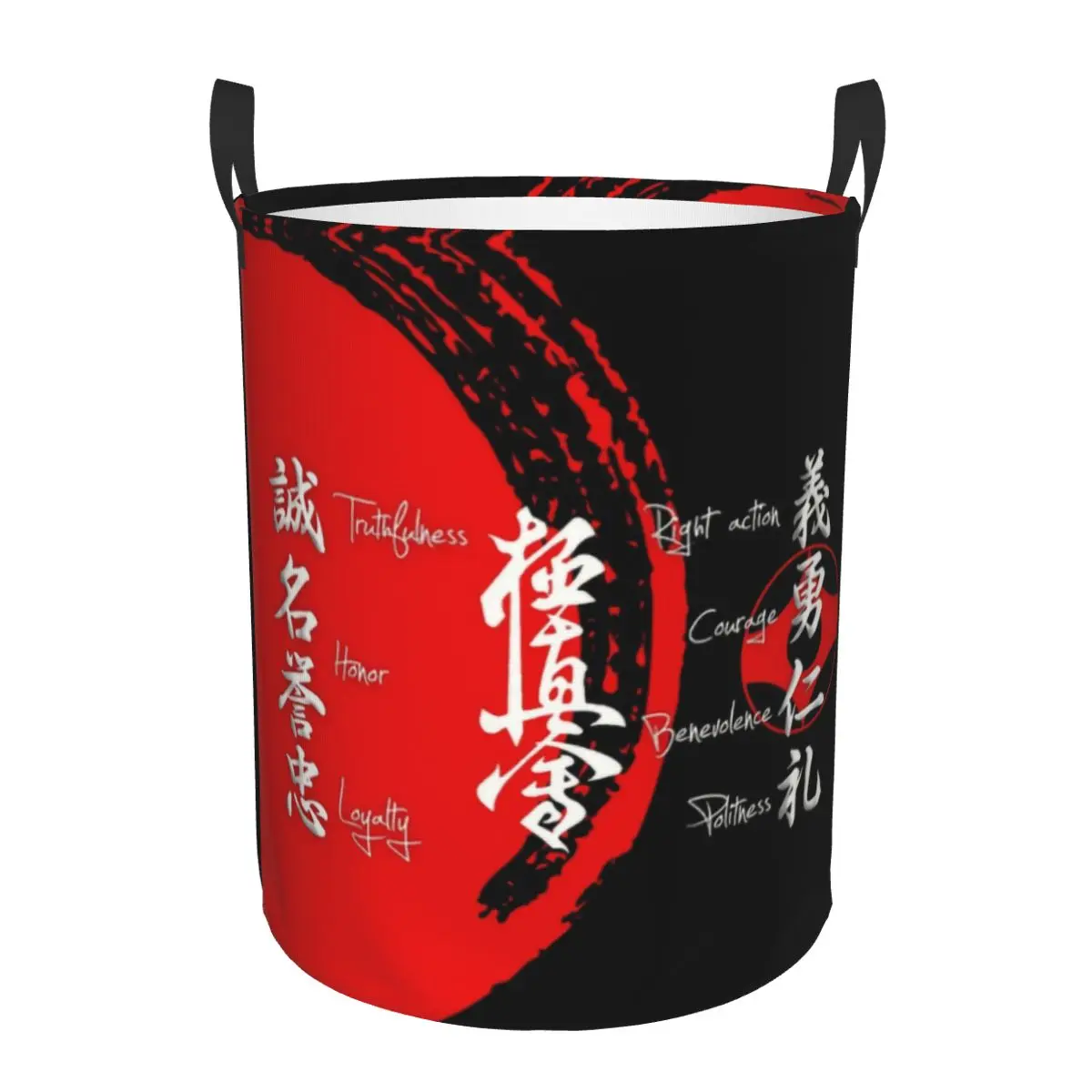 Custom Kyokushin Karate Bushido Values Laundry Hamper Large Storage Basket Martial Arts Girls Boys Toy Organizer