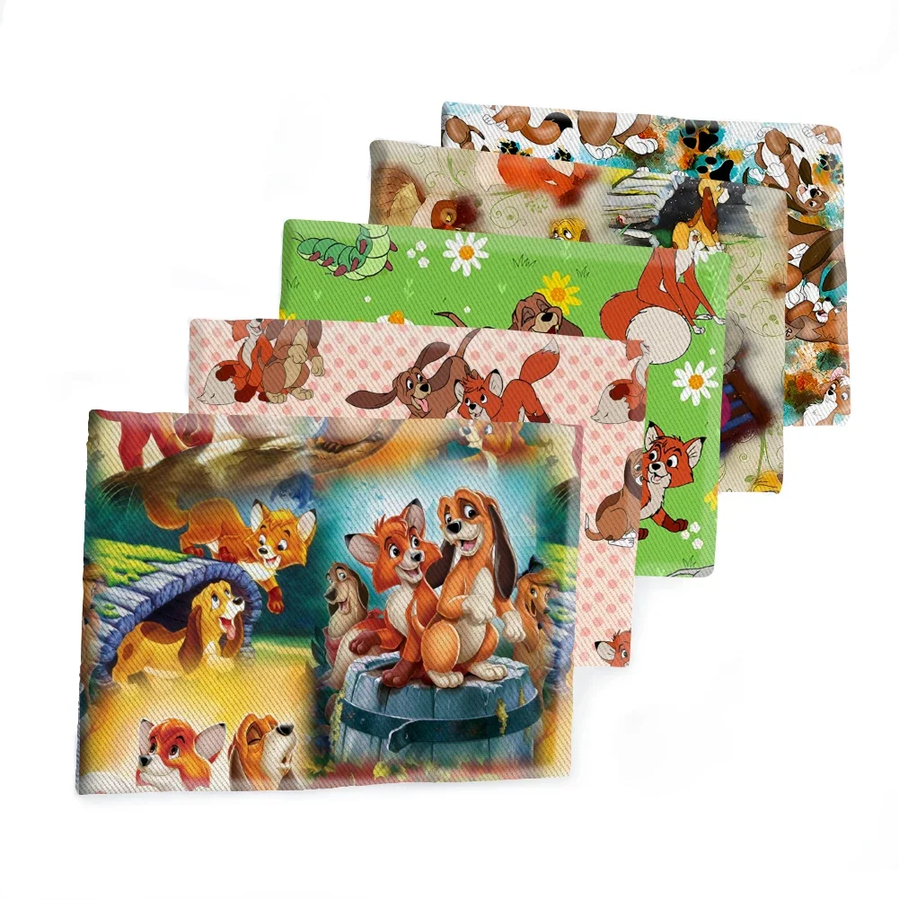 50 x 145 CM Disney Cartoon The Fox and the Hound Pattern Printed Twill Fabric For Patchwork Quilting Fabrics