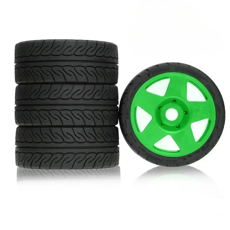 4pcs 110mm 1/7 1/8 RC Rally Off-Road Buggy Tires Wheel 17mm Hex for 1/7 KM Rally WRC Citron C3 MJX Hyper Go 7303 7304