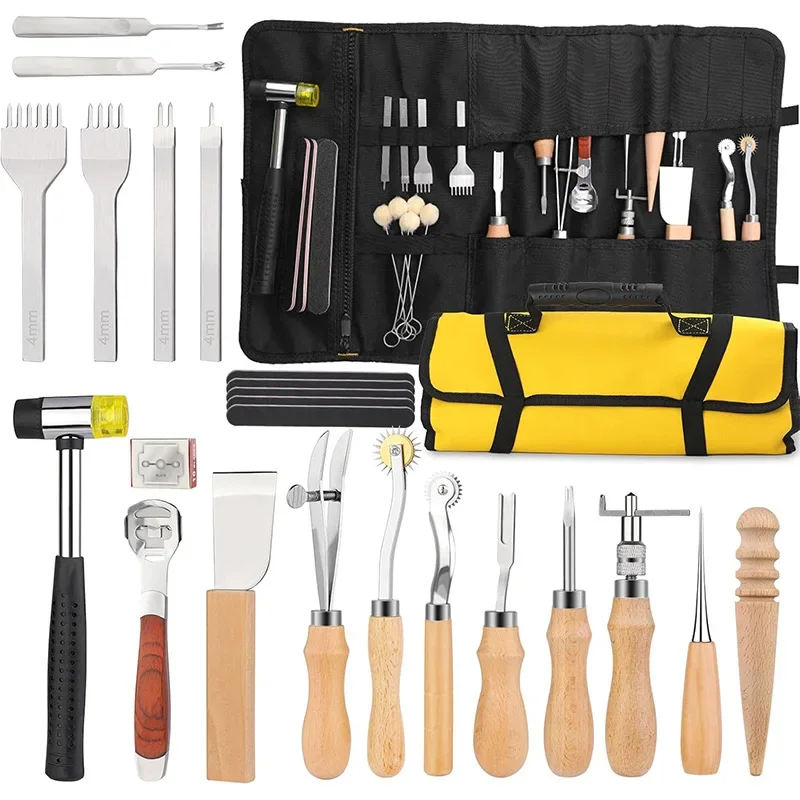 set-di-strumenti-per-lavorazione-pelle-kit-attrezzi-artigianali-in-pelle-con-punzone-a-punta-martello-scanalatore-per-cuciture-spessoreggiatore-per-pelle
