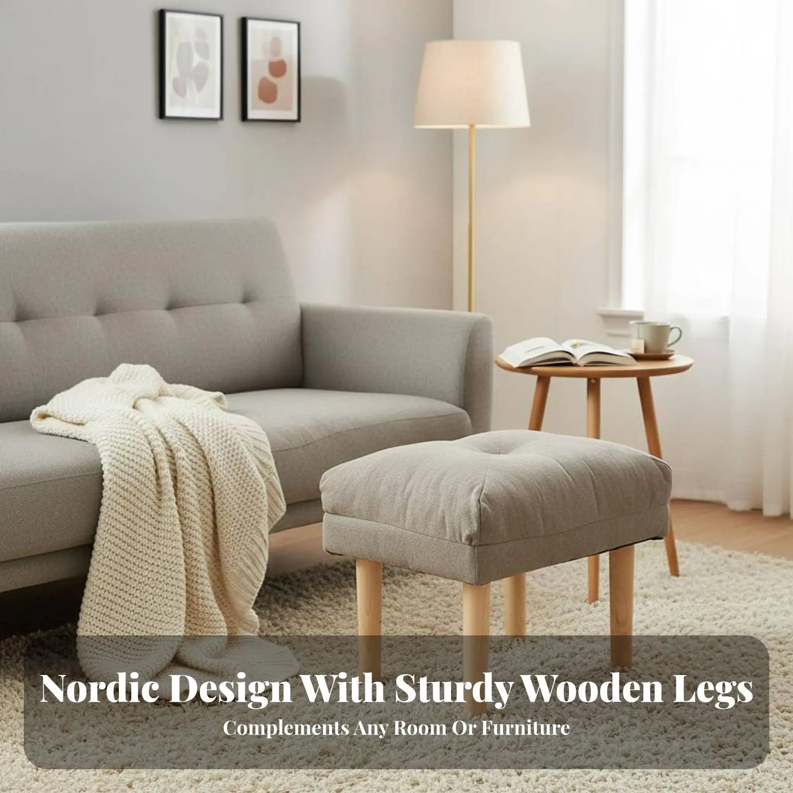 

Upholstered Footstool Soft Pad Footrest Versatile Multifunctional for Students, Apartment Dwellers, Under Desk, Bedroom