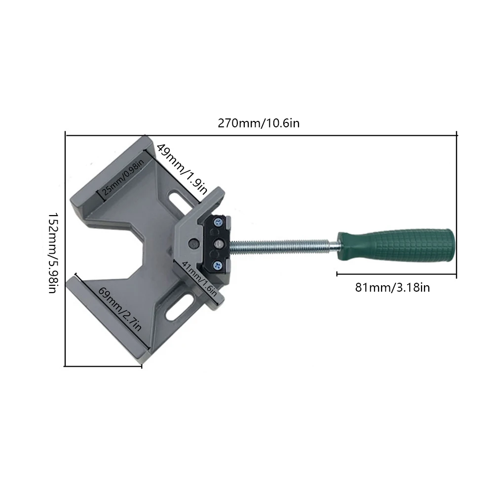 Right Angle Clip Clamp Aluminum Alloy Right Angle Fixture Single Handle Adjustable Swing Jaw for Welding Woodworking Photo Frame image 6
