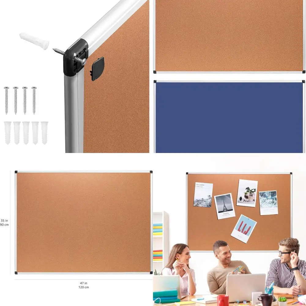 

Brown Aluminum Framed Cork Board, 35x47 Inches, Ideal for Office and Classroom Vision Boards