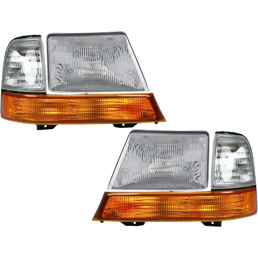 

APA Replacement Combo Set of Headlights and Corner Lamps for 1998 1999 2000 Ford Ranger Models with Dual Lighting Configuration