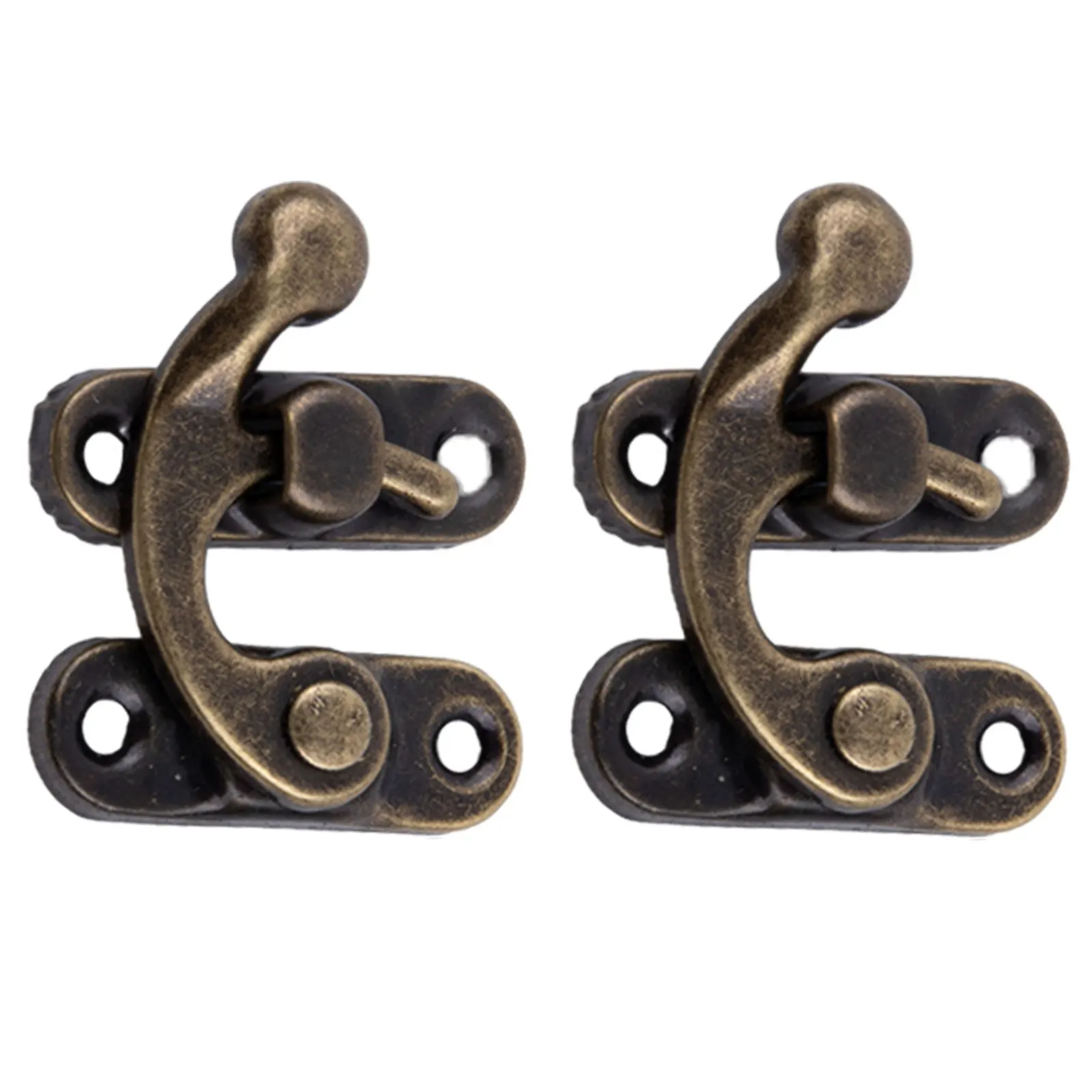 ~30pcs 1Antique 1Bronze Iron Padlock Hasp Hook Lock For Mini Jewelry Wooden Box Curved Buckle Hardware Accessories
