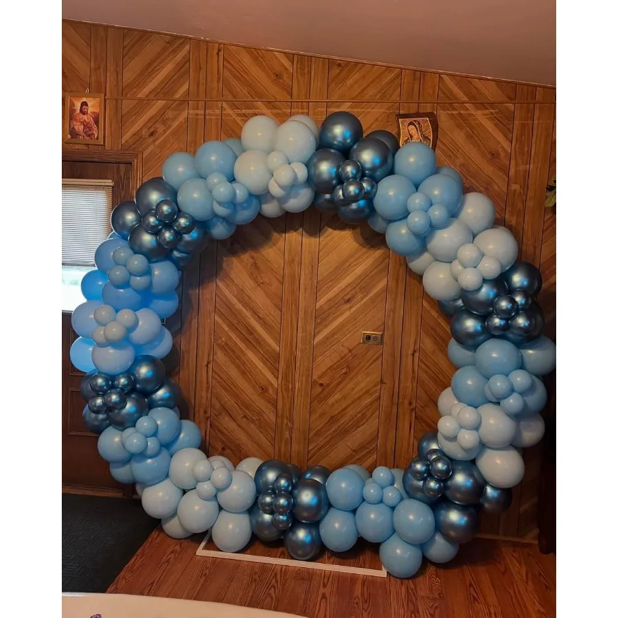 메탈릭 블루 풍선 80개 12인치 크롬 라이트 마카롱 무광 라텍스 및 컨페티 풍선 생일 웨딩 베이비 샤워 파티용