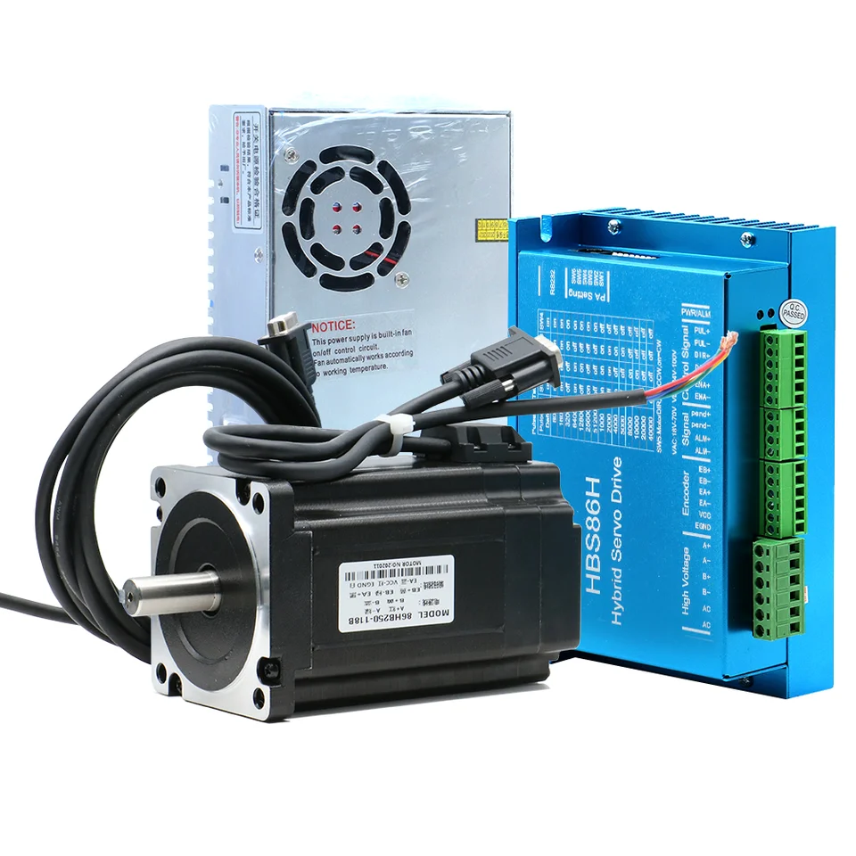 HLTNC CNC Nema34 86mm 4.5N 8.5N 12N Closed Loop Stepper motor Kit