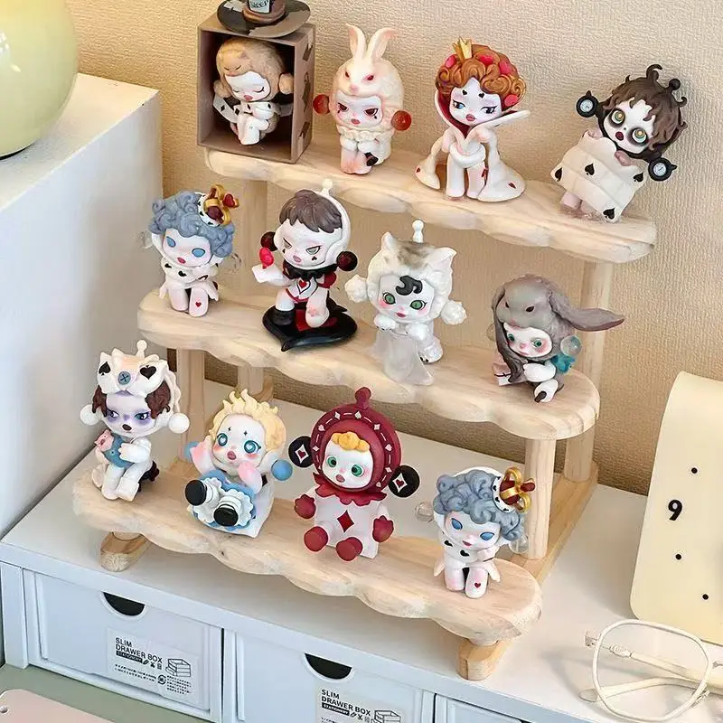 Pure Solid Wood Figure Display Rack Storage Rack Desktop Trendy Figure Pops Mart Blind Box Doll Succulent Green Plant Ladder Rac