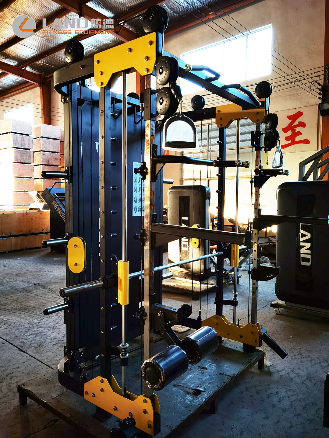 مدرب وظيفي الكل في واحد للاستخدام المنزلي LDH-1080 آلة سميث المعدنية ومعدات اللياقة البدنية لرف القرفصاء