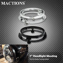 Motorcycle 7'' Headlight Mounting Bracket Head Light Ring For Harley Touring FLHR FLHT FLHX Trike 94-13 FLD 12-16 Softail 94-Up