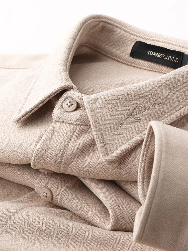 

Утепленная фланелевая рубашка с длинным рукавом для мужчин, осенне-зимняя, с вышивкой, шерстяная, легкая, деловая, теплая, новая модель