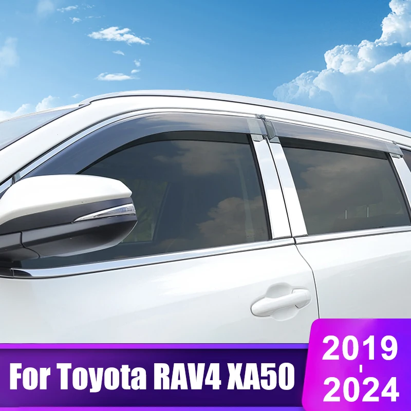 

Для Toyota RAV4 XA50 2019 2020 2021 2022 2023 2024 RAV 4 Hybrid LE XLE автомобильный оконный дефлектор защита от дождя козырек навес аксессуары