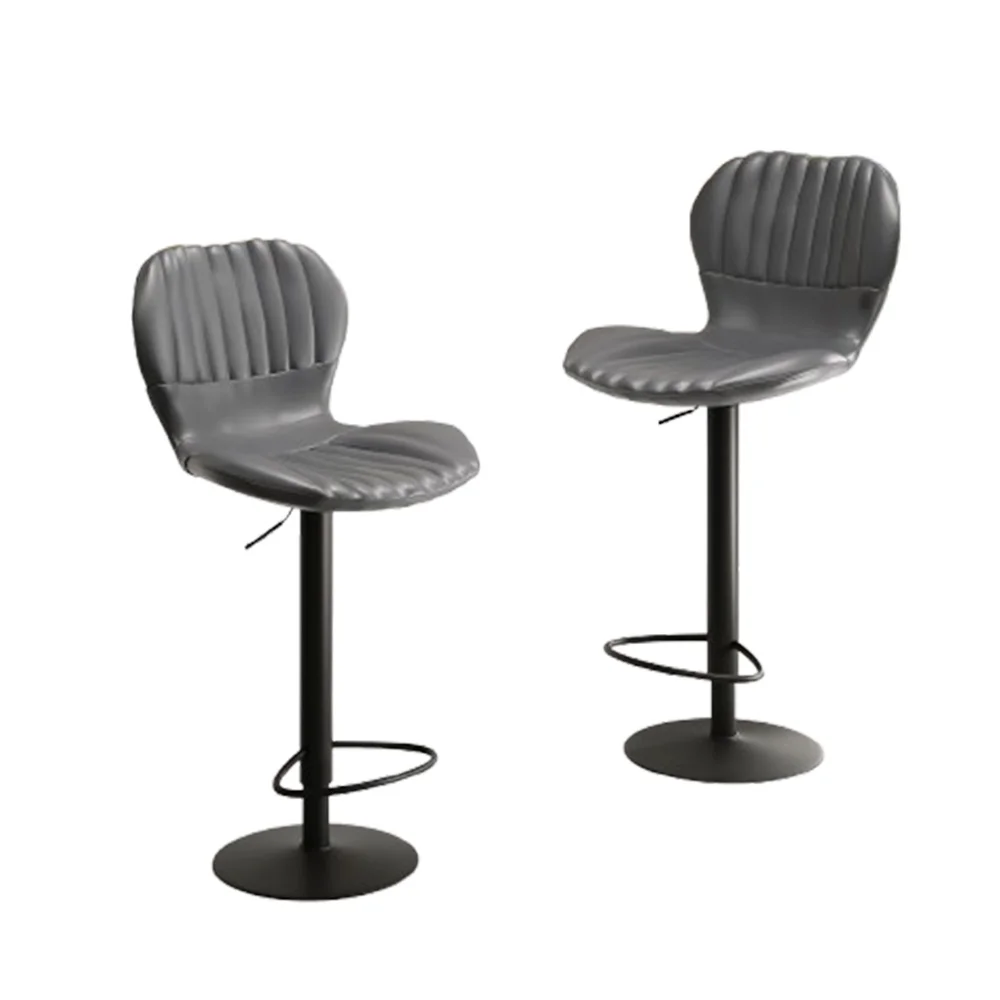 

4pcs Modern Swivel Bar Chairs Adjustable Faux Leather Upholstered Barstools Counter Height with High Backrest Bar Stools