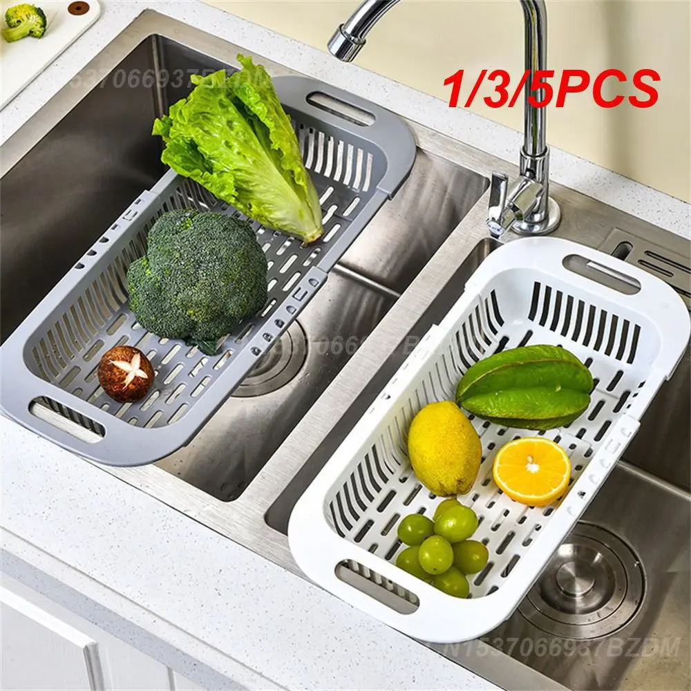 1/3/5PCS Durable Material Adjustable Drain Folding Adjustable Draining Basket Increase Capacity Rapid Draining Storage Rack