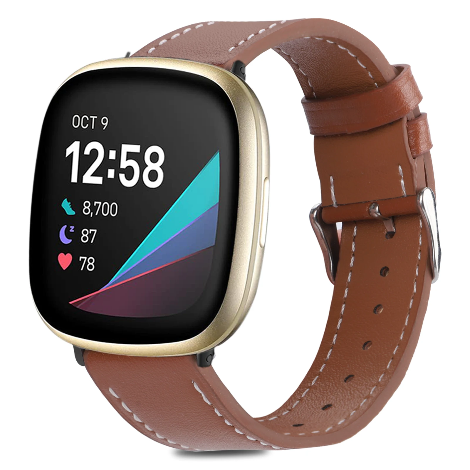 Leather Strap for Fitbit Versa 3 Women Men Watch Replacement Bracelet Strap Belt for Fitbit Versa sense bands