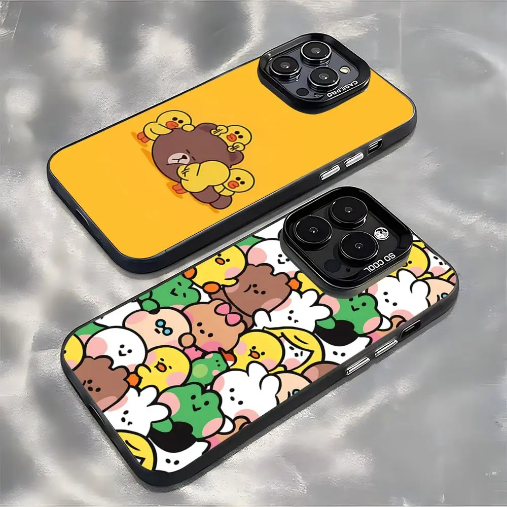 

Trend Cartoon L-line FriendES Phone Case For lMDColor Silver Shell For lPhone 17 16 e 15 14 13 12 11 Pro Max Plus