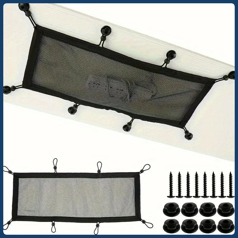 شبكة إدارة الكابلات تحت المكتب - منظم شبكي بمقبس 8 فتحات مع حافة مرنة، مخفي سلكي مرن للمكتب والمنزل