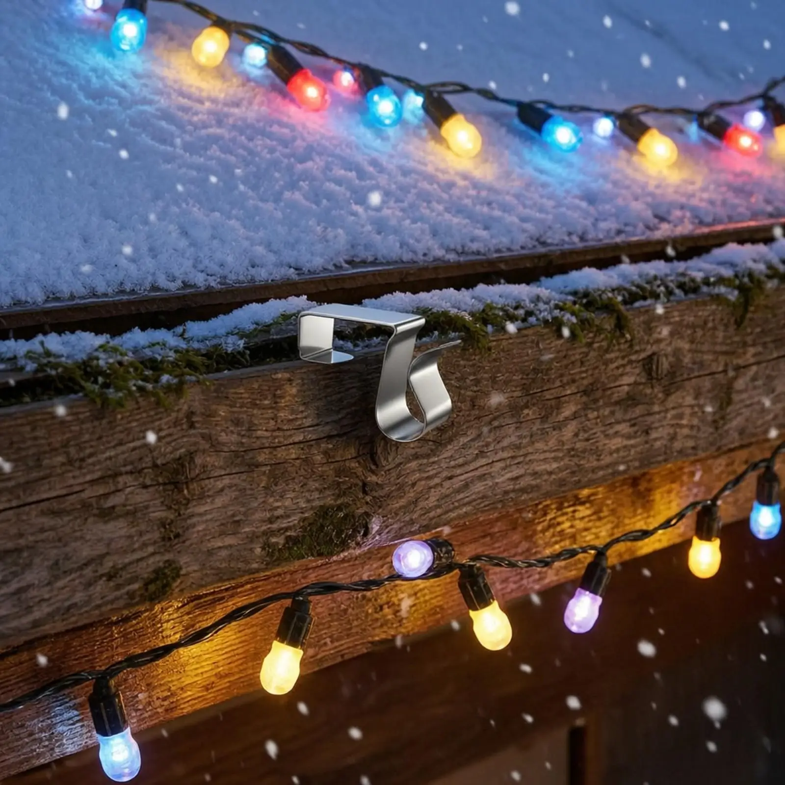Eave Gutter Clip Hook for String Lights Cold Rolled Steel Mounting Clamp No Glue Needed Outdoor Decor Holder for Festive Season