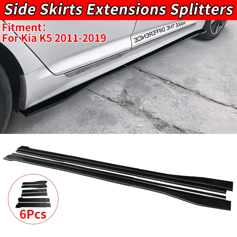 

For Rio K5 2011-2019 2015 Car Accessories Scratch Protector Side Skirts Extensions Bumper Door Lip Splitters Winglet Gloss Black