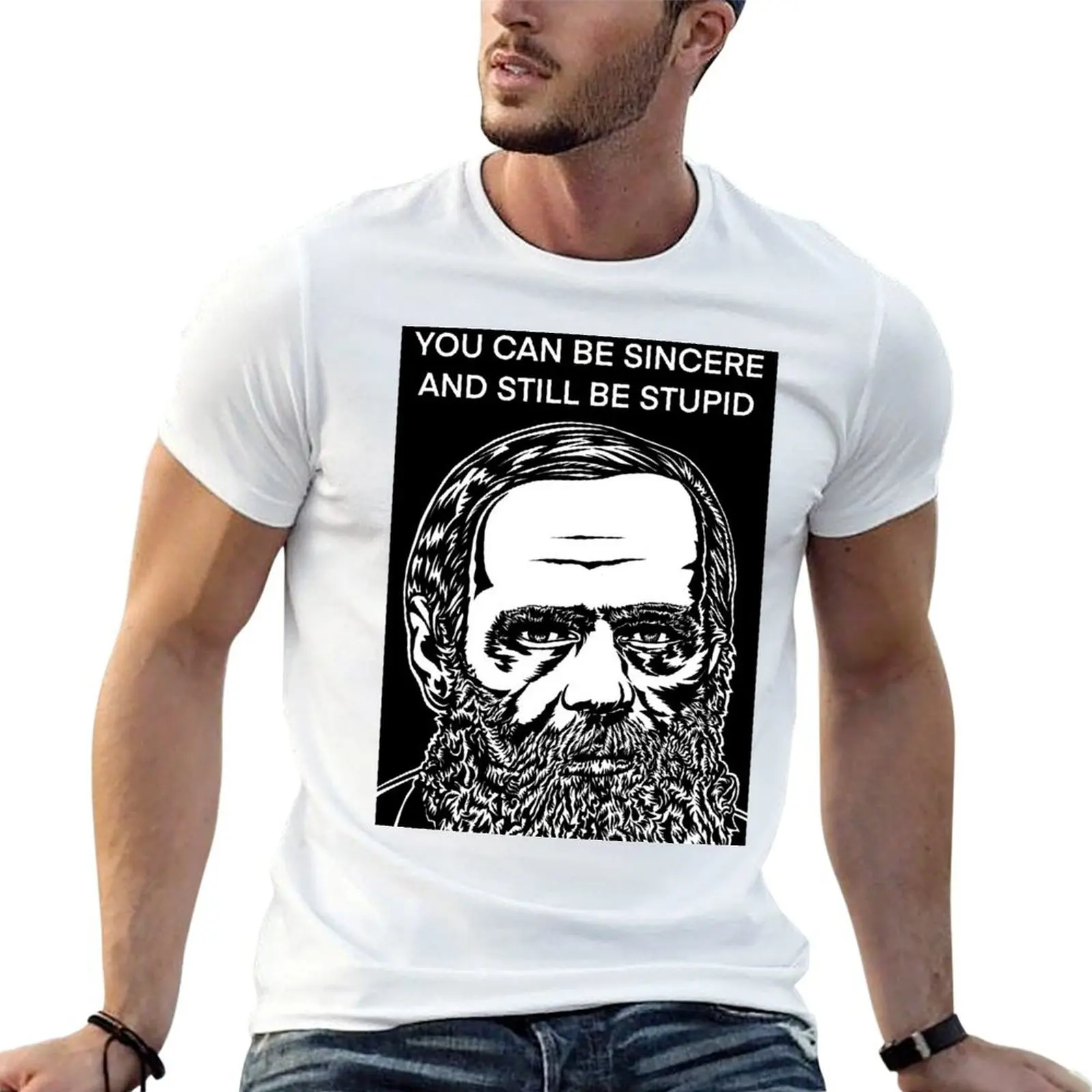 FYODOR DOSTOEVSKY quoting himself .4 - ink portrait T-Shirt sports fans luxury t-shirt luxury clothes men