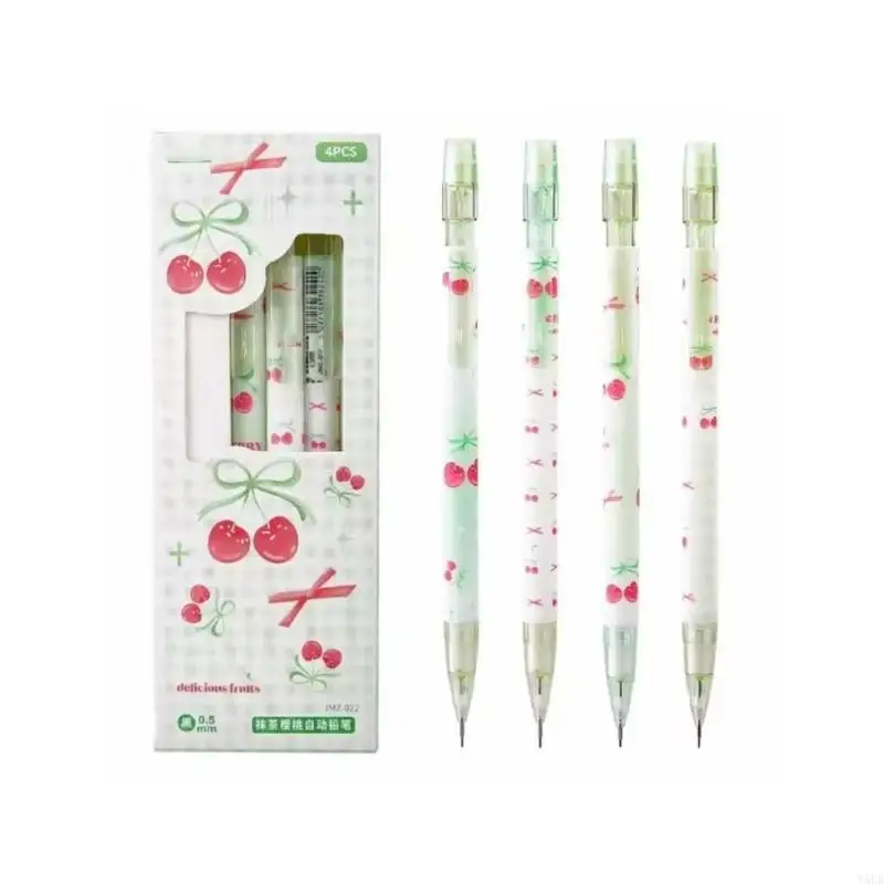 

Y5LB 4Pcs Plastic Mechanical Pencil With Eraser 0.5MM Ergonomic Grip Automatic Mechanical Pencil For Drawing Note Taking